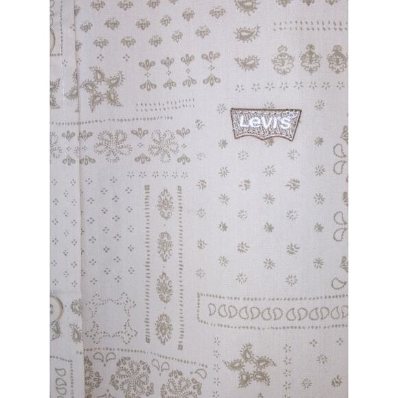 NWT Levis Boy's Button Down Shirt Beige Print XL - Picture 5 of 8